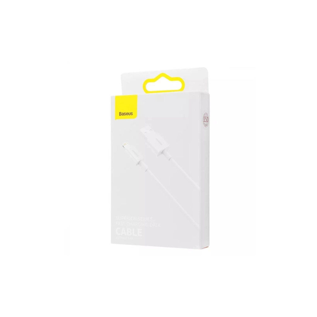 Дата кабель USB 2.0 AM to Lightning 1.5m Superior Fast Charging 2.4A white Baseus (CALYS-B02) - фото 8 Дата кабель USB 2.0 AM to Lightning 1.5m Superior Fast Charging 2.4A white Baseus (CALYS-B02) - фото 8