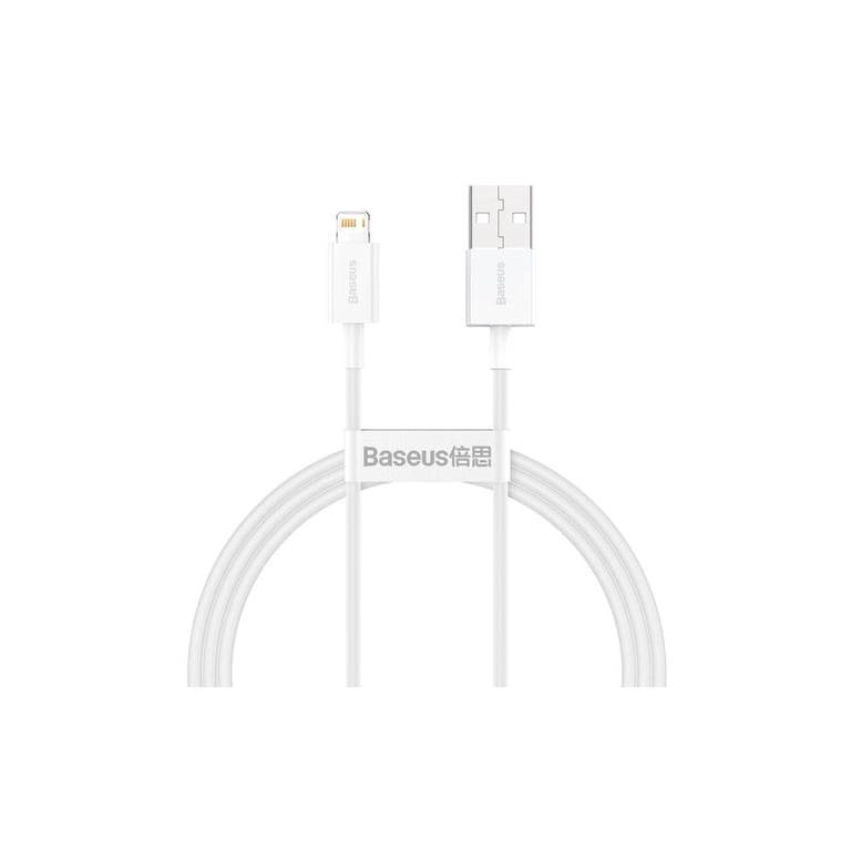 Дата кабель USB 2.0 AM to Lightning 2.0m Superior Fast Charging 2.4A white Baseus (CALYS-C02) - фото 1