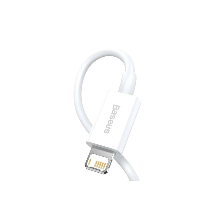 Дата кабель USB 2.0 AM to Lightning 2.0m Superior Fast Charging 2.4A white Baseus (CALYS-C02) - фото 2