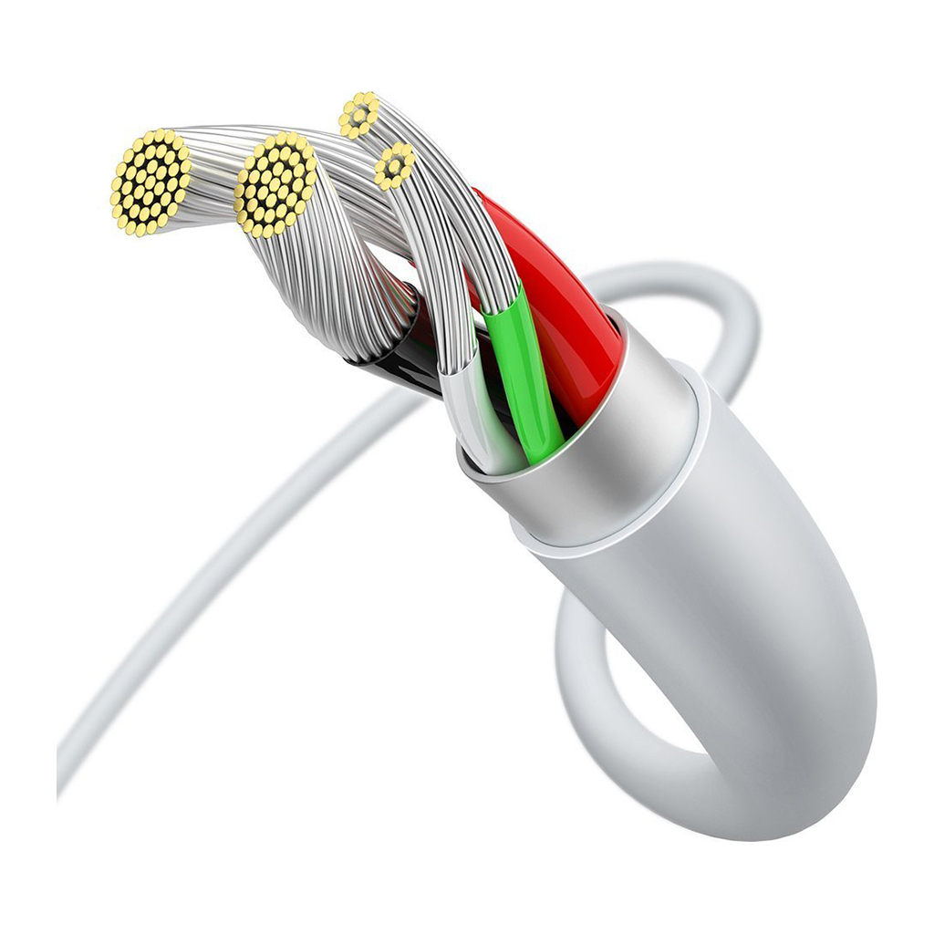 Дата кабель USB 2.0 AM to Micro 5P 2.0m Superior Fast Charging 2A white Baseus (CAMYS-A02) - фото 3 Дата кабель USB 2.0 AM to Micro 5P 2.0m Superior Fast Charging 2A white Baseus (CAMYS-A02) - фото 3