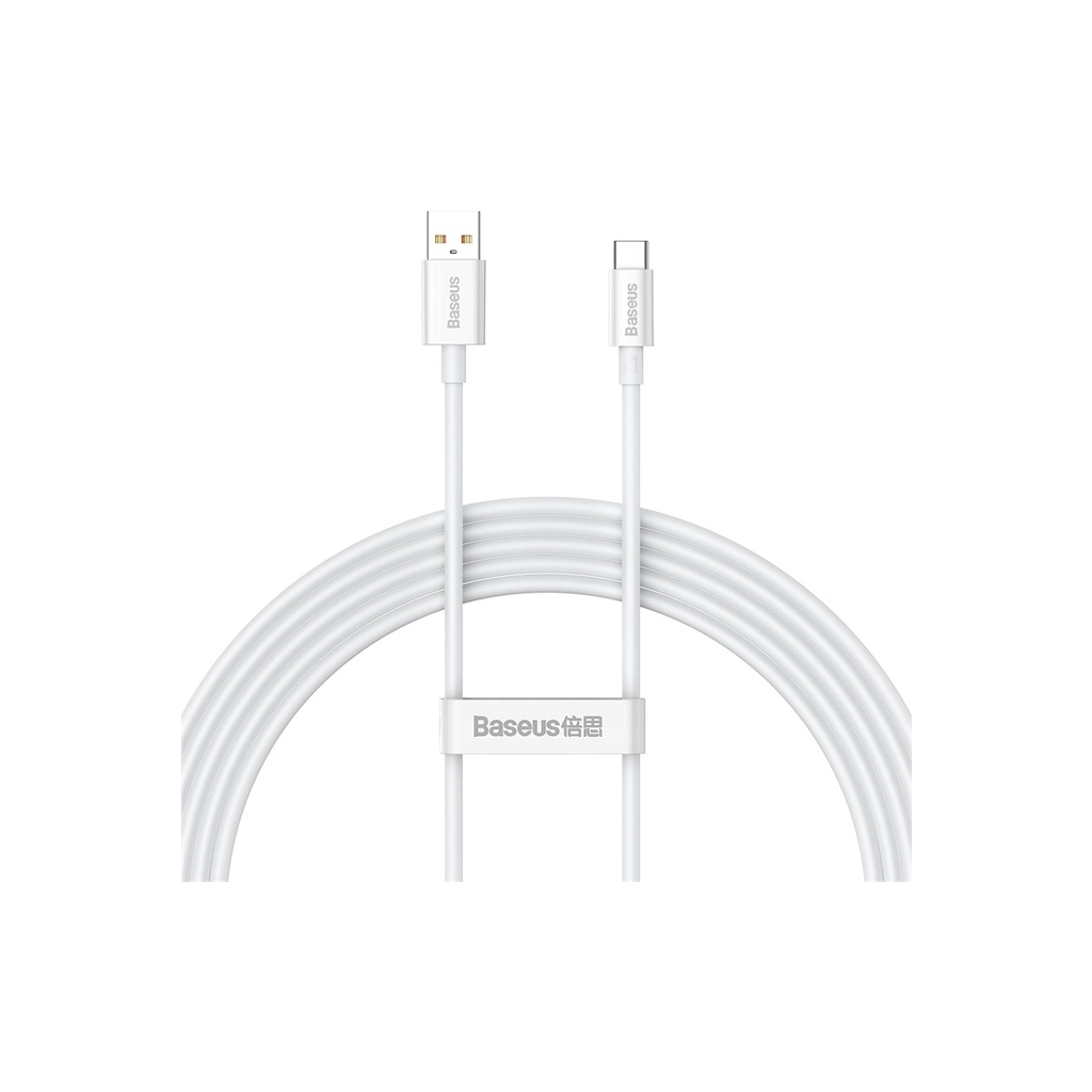 Дата кабель USB 2.0 AM to USB-C 1.5m Superior Fast Charging 100W moon white Baseus (P10320102214-02) - фото 1