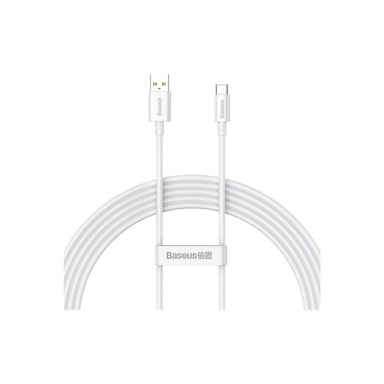 Дата кабель USB 2.0 AM to USB-C 2.0m Superior Fast Charging 100W moon white Baseus (P10320102214-03) - фото 1