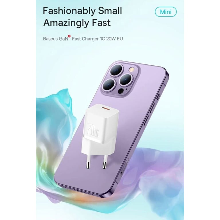 Зарядний пристрій Baseus GaN5 Fast Charger USB-C 20W white (CCGN050102) - фото 8