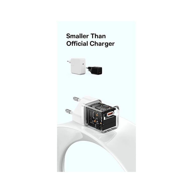 Зарядний пристрій Baseus GaN5 Fast Charger USB-C 30W + Cable 1.0m Type-C 100W white (P10110902213-00) - фото 10