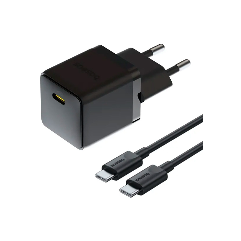 Зарядний пристрій Baseus Palm Fast Charger 1C 20W + Cable 1.0m Type-C 60W black (P10111602113-01) - фото 1