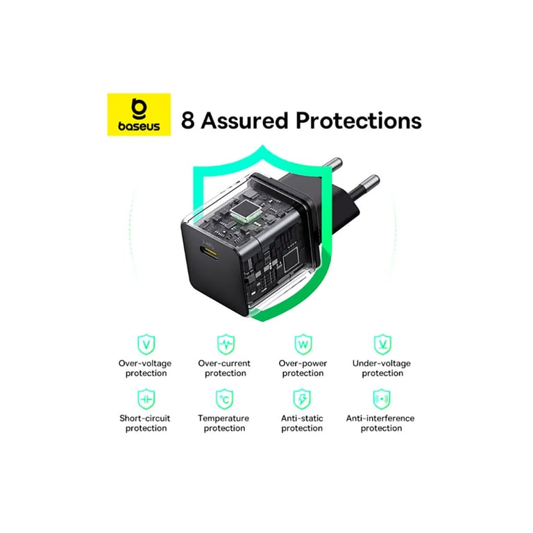 Зарядний пристрій Baseus Palm Fast Charger 1C 20W + Cable 1.0m Type-C 60W black (P10111602113-01) - фото 12