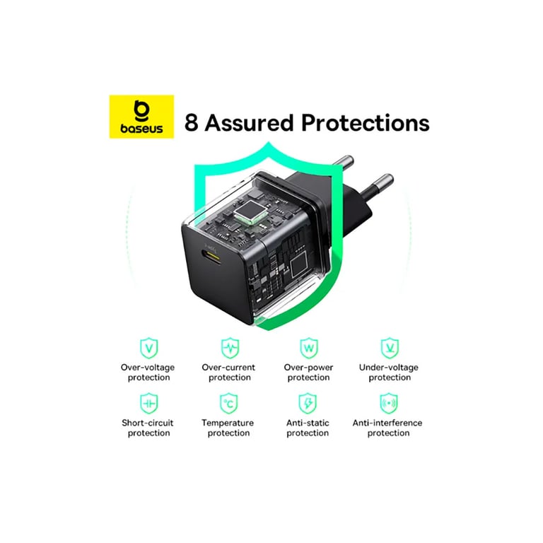 Зарядний пристрій Baseus Palm Fast Charger 1C 20W + Cable 1.0m Type-C 60W black (P10111602113-01) - фото 8