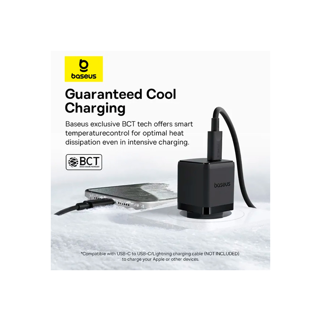 Зарядний пристрій Baseus Palm Fast Charger 1C 20W + Cable 1.0m Type-C 60W black (P10111602113-01) - фото 10 Зарядний пристрій Baseus Palm Fast Charger 1C 20W + Cable 1.0m Type-C 60W black (P10111602113-01) - фото 10