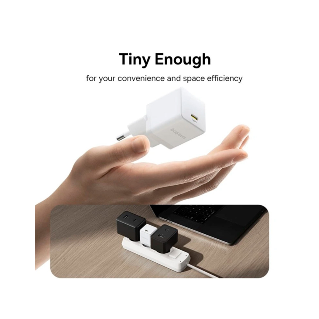 Зарядний пристрій Baseus Palm Fast Charger 1C 30W + Cable 1.0m Type-C 60W white (P10111605213-01) - фото 8 Зарядний пристрій Baseus Palm Fast Charger 1C 30W + Cable 1.0m Type-C 60W white (P10111605213-01) - фото 8