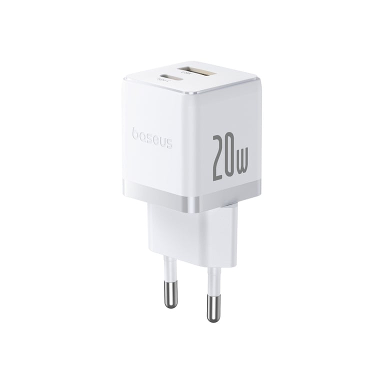 Зарядний пристрій Baseus Palm Fast Charger C+U 20W moon white (P10111608213-00) - фото 3