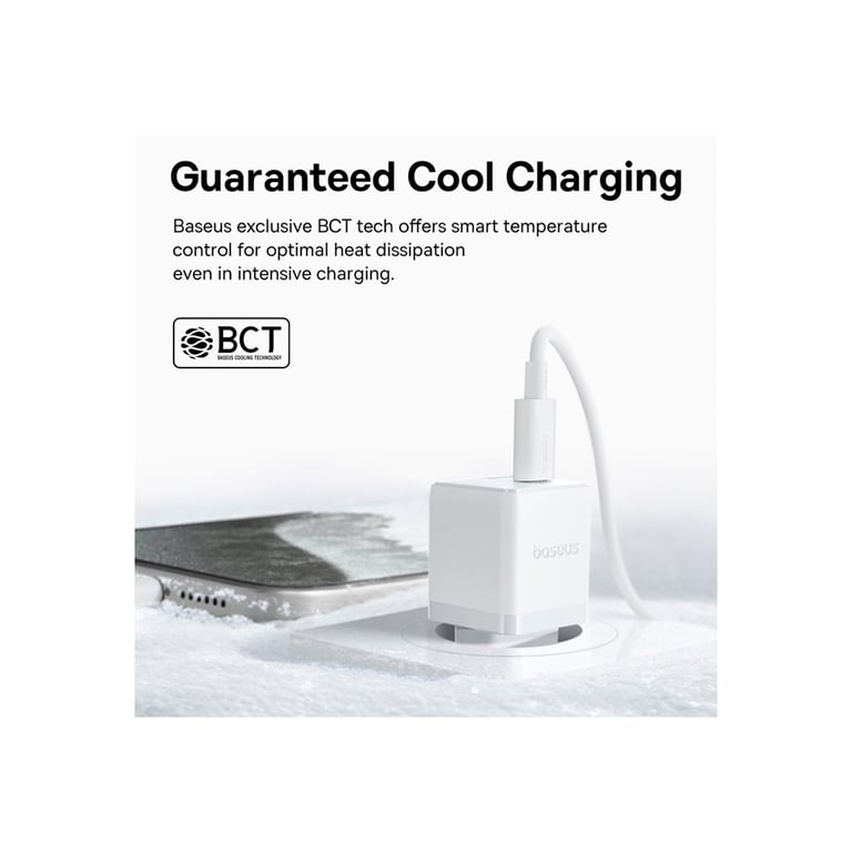 Зарядний пристрій Baseus Palm Fast Charger C+U 20W moon white (P10111608213-00) - фото 7