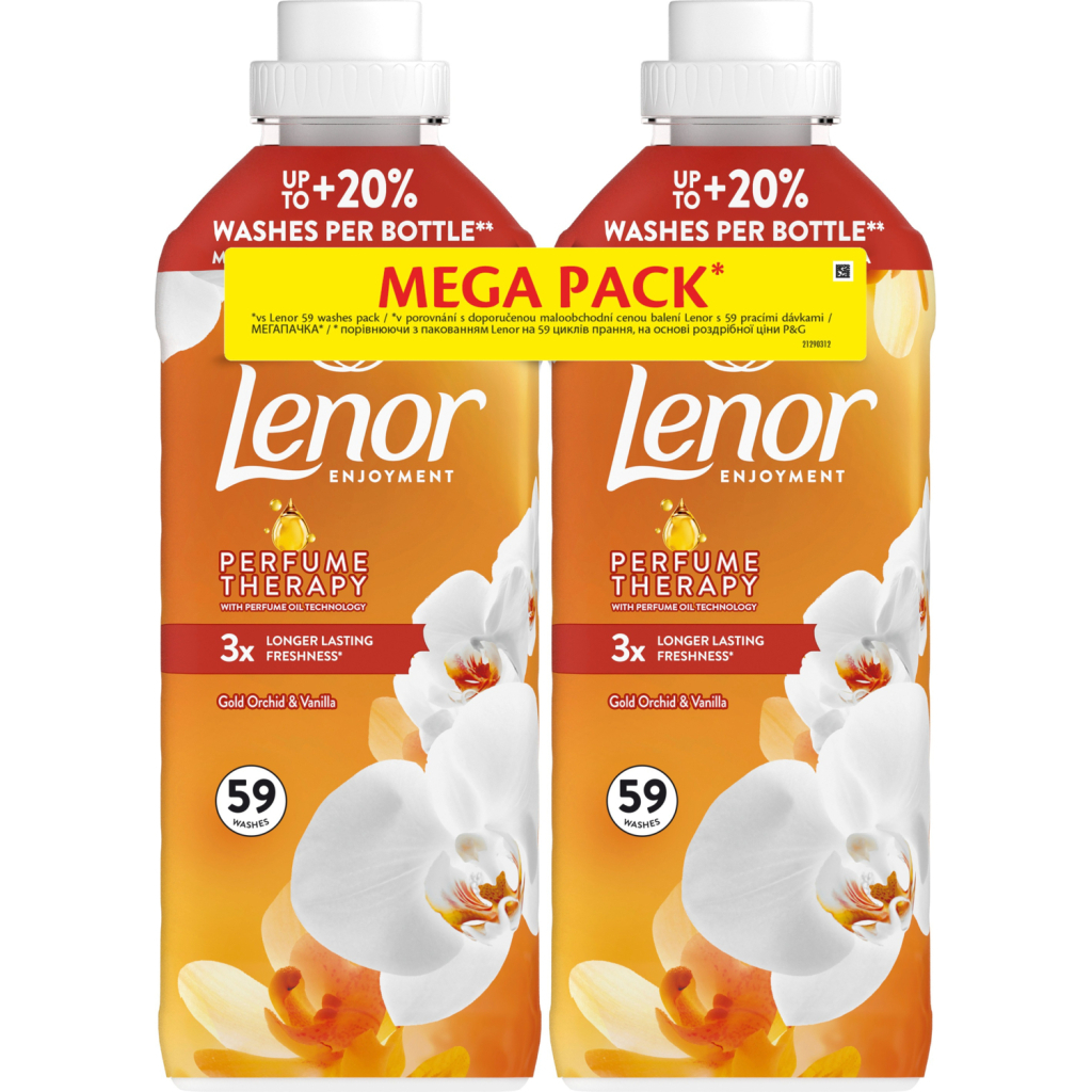 Кондиціонер для білизни Lenor Золота орхідея та ваніль 2 х 1.239 л (8700216880855) - фото 1