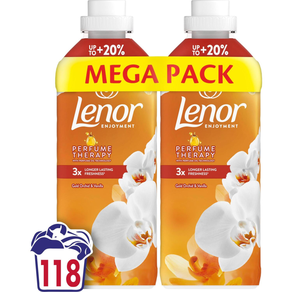 Кондиціонер для білизни Lenor Золота орхідея та ваніль 2 х 1.239 л (8700216880855) - фото 2 Кондиціонер для білизни Lenor Золота орхідея та ваніль 2 х 1.239 л (8700216880855) - фото 2