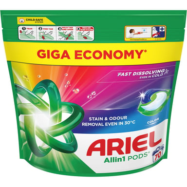 Капсули для прання Ariel Pods All-in-1 Color Для кольорового 70 шт. (8700216764186) - фото 1