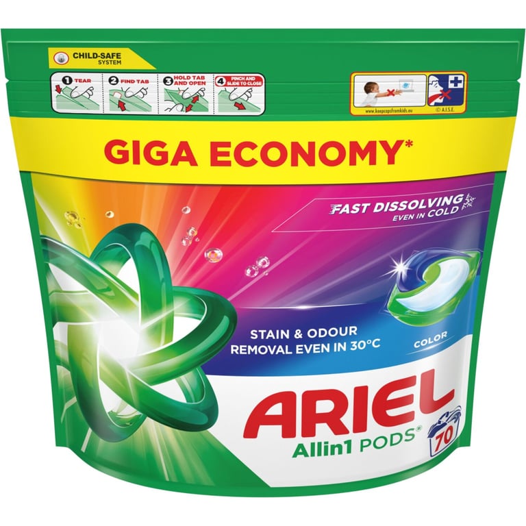 Капсули для прання Ariel Pods All-in-1 Color Для кольорового 70 шт. (8700216764186) - фото 1