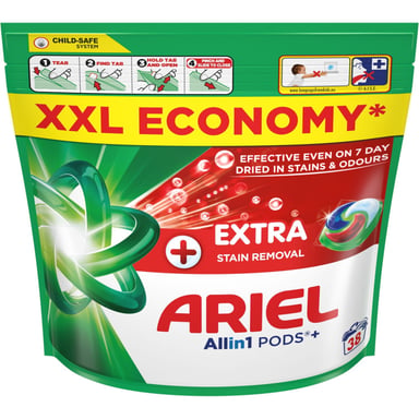 Капсули для прання Ariel Pods+ All-in-1 Extra Stain Removal Екстрасила виведення плям 38 шт. (8700216764254) - фото 1