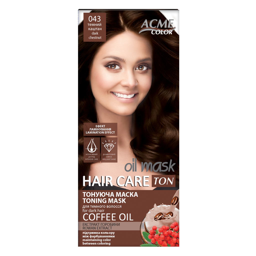 Відтінковий бальзам Acme Color Hair Care Ton Oil Mask 043 - Темний каштан (4820197009503) Відтінковий бальзам Acme Color Hair Care Ton Oil Mask 043 - Темний каштан (4820197009503)