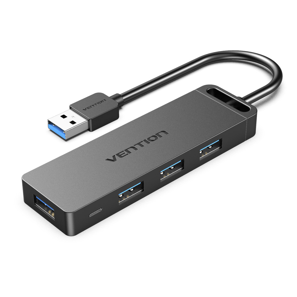 Концентратор Vention USB 3.0 to 4xUSB 3.0 Hub With Power Supply 0.15m black (CHLBB) - фото 1