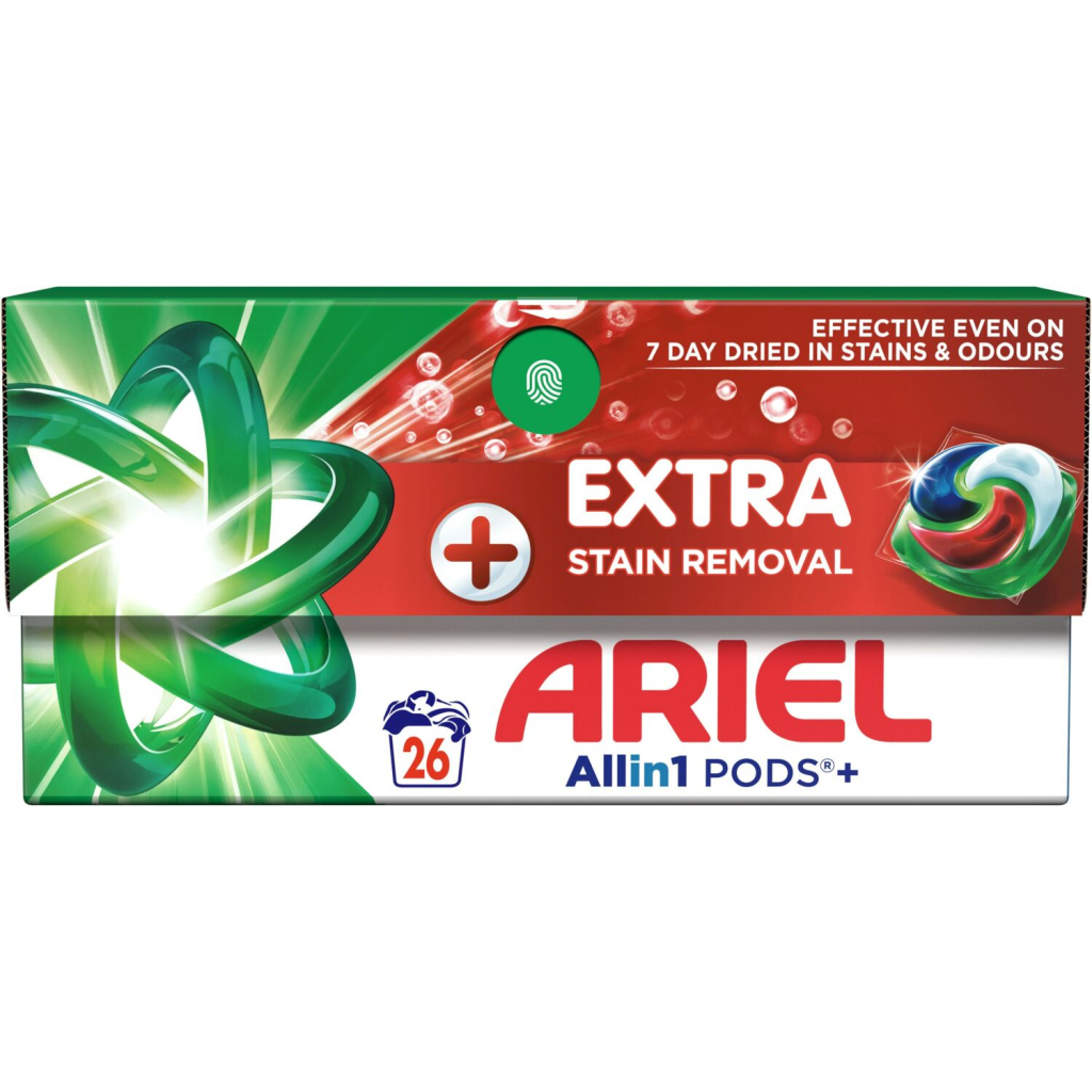 Капсули для прання Ariel Pods+ All-in-1 Extra Stain Removal Екстрасила виведення плям 26 шт. (8700216765305) Капсули для прання Ariel Pods+ All-in-1 Extra Stain Removal Екстрасила виведення плям 26 шт. (8700216765305)