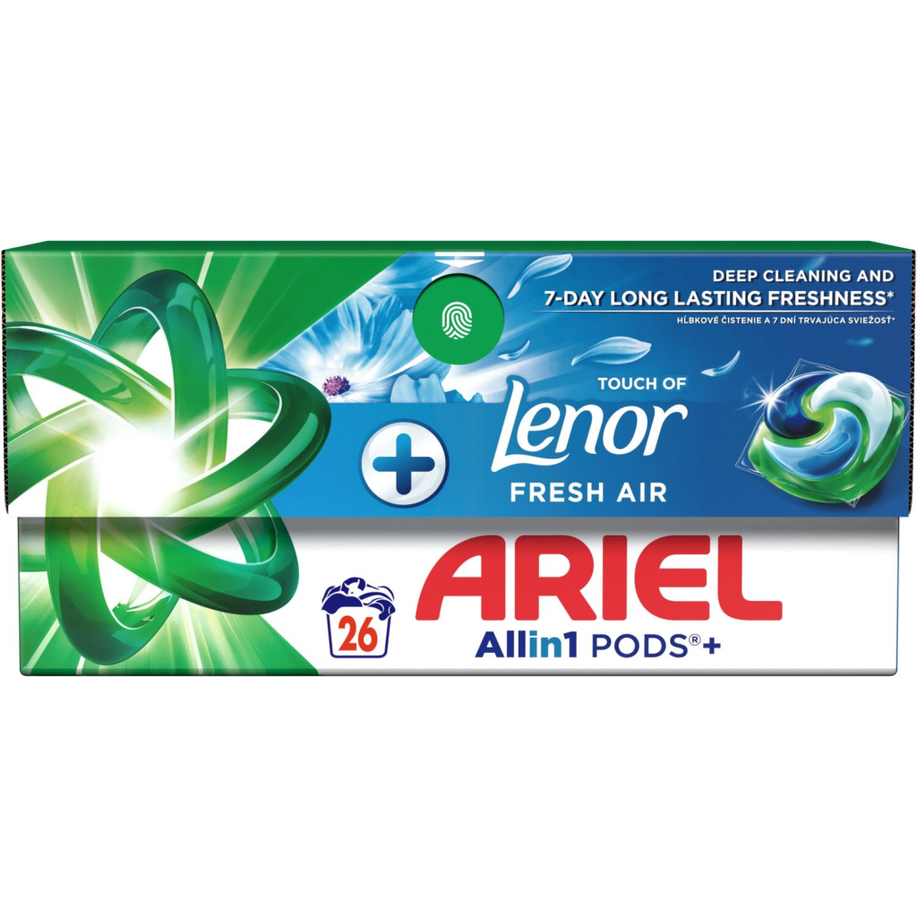 Капсули для прання Ariel Pods+ All-in-1 Touch of Lenor Дотик свіжого повітря Lenor 26 шт. (8700216766043) - фото 2 Капсули для прання Ariel Pods+ All-in-1 Touch of Lenor Дотик свіжого повітря Lenor 26 шт. (8700216766043) - фото 2