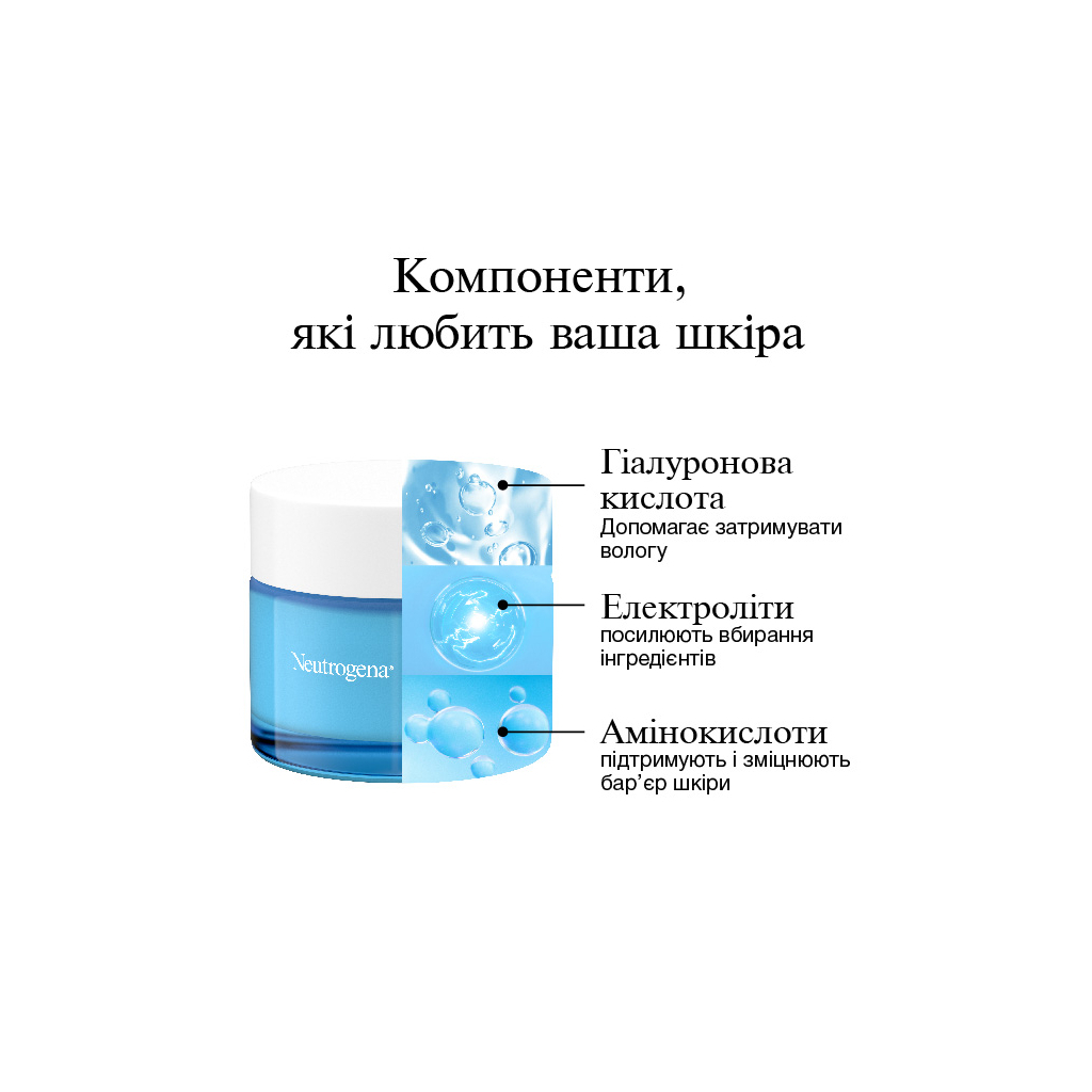 Гель для обличчя Neutrogena Hydro Boost Зволожувальний Для нормальної та комбінованої шкіри 50 мл (3574661533827) - фото 4 Гель для обличчя Neutrogena Hydro Boost Зволожувальний Для нормальної та комбінованої шкіри 50 мл (3574661533827) - фото 4