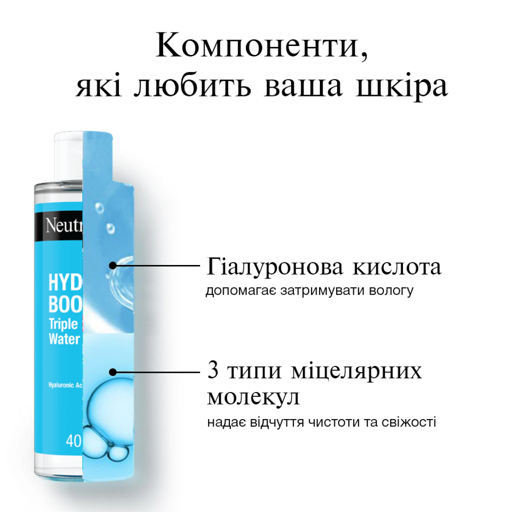 Міцелярна вода Neutrogena Hydro Boost Потрійна 400 мл (3574661471181) - фото 7 Міцелярна вода Neutrogena Hydro Boost Потрійна 400 мл (3574661471181) - фото 7