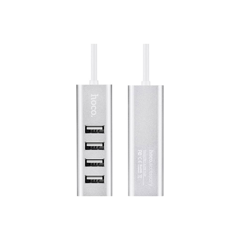 Концентратор HOCO USB 2.0 to 4xUSB Line machine HB1 Silver (6957531038146) - фото 4