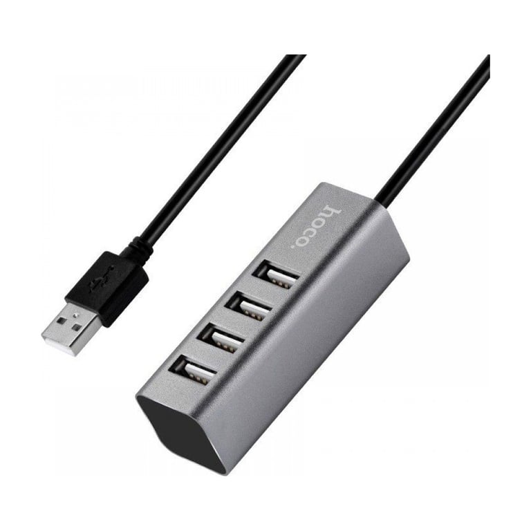 Концентратор HOCO USB 2.0 to 4xUSB Line machine HB1 Tarnish (6957531038139) - фото 1