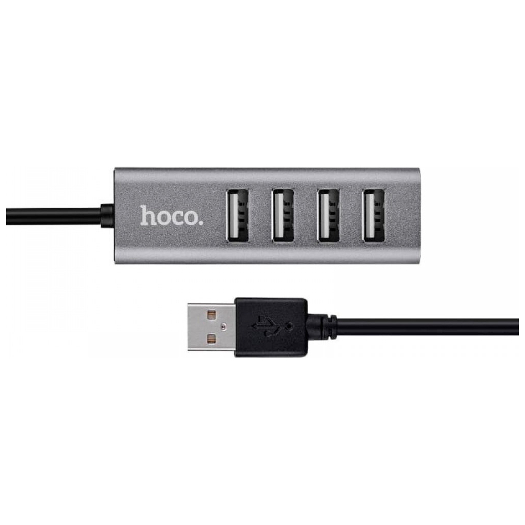 Концентратор HOCO USB 2.0 to 4xUSB Line machine HB1 Tarnish (6957531038139) - фото 2 Концентратор HOCO USB 2.0 to 4xUSB Line machine HB1 Tarnish (6957531038139) - фото 2