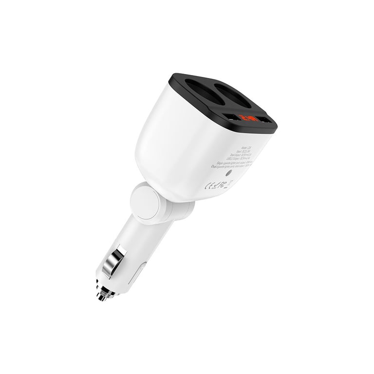 Зарядний пристрій HOCO HOCO Z28 Power ocean 2xUSB + display White (6957531091967) - фото 2