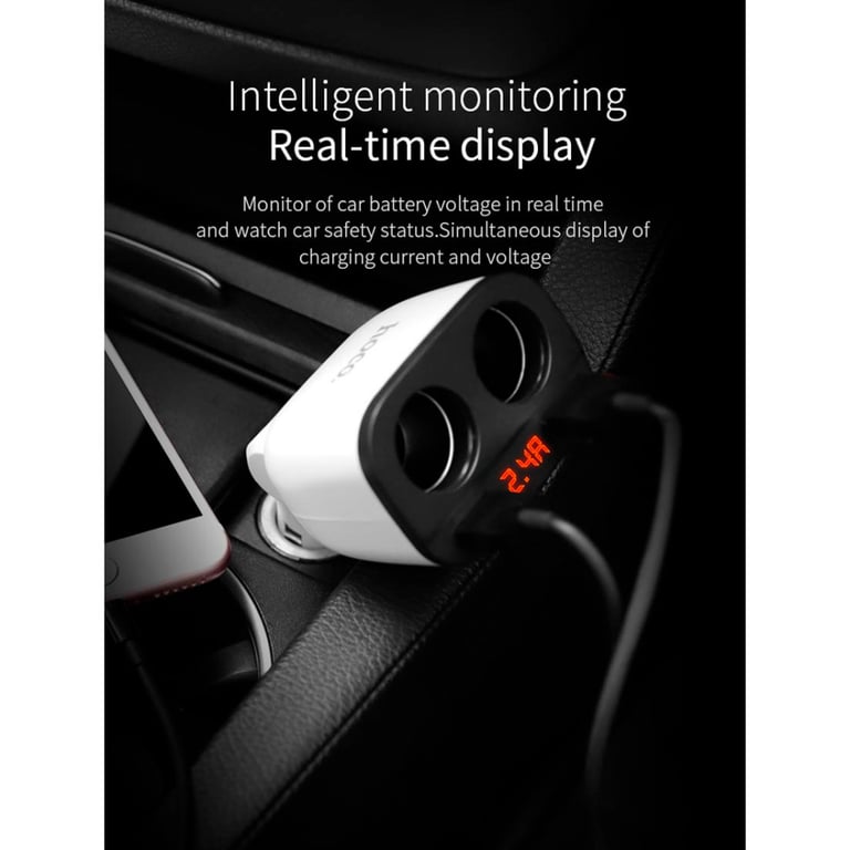 Зарядний пристрій HOCO HOCO Z28 Power ocean 2xUSB + display White (6957531091967) - фото 8