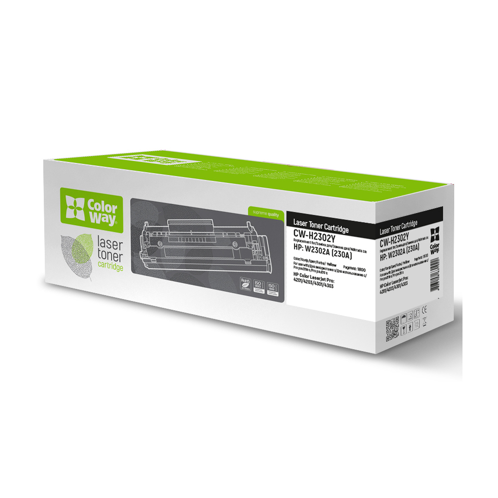 Картридж ColorWay HP CLJ Pro 4203/4303 Yellow, W2302A (CW-H2302Y) - фото 1