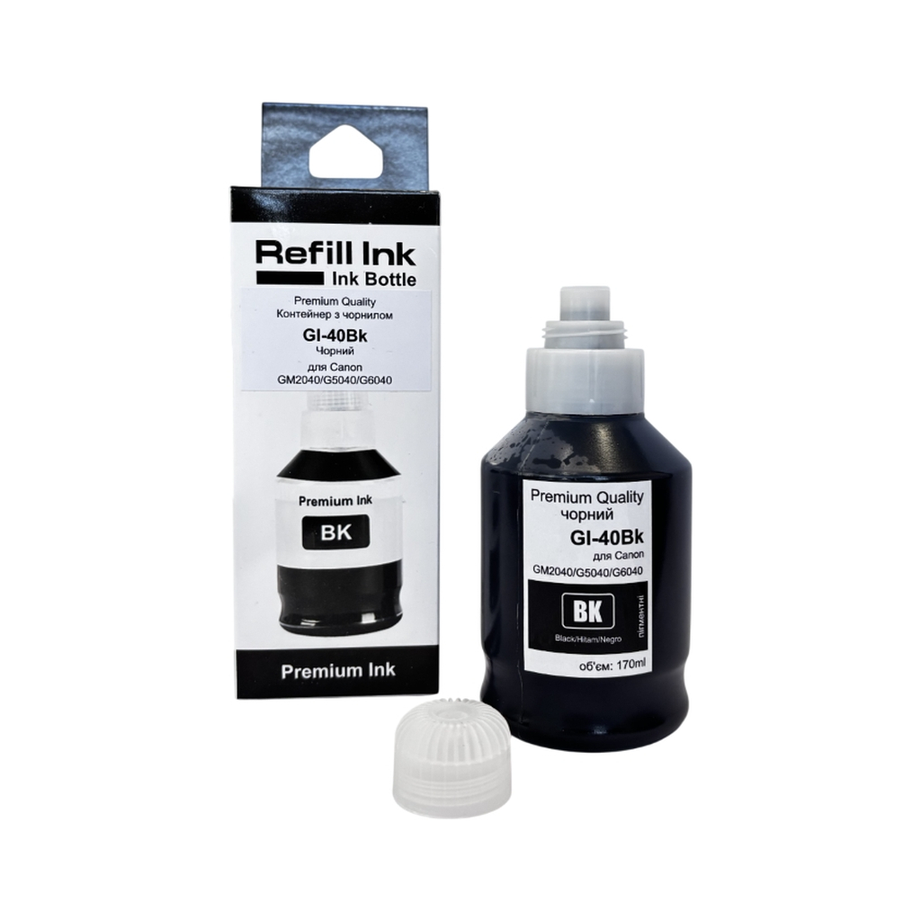 Чорнило Premium Quality Canon GI-40BK 170ml, black, pigmented (70264915) - фото 1