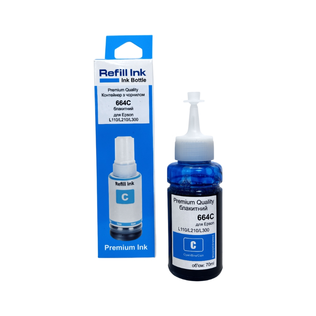 Чорнило Premium Quality Epson 664C 70мл Cyan (70264879) - фото 1