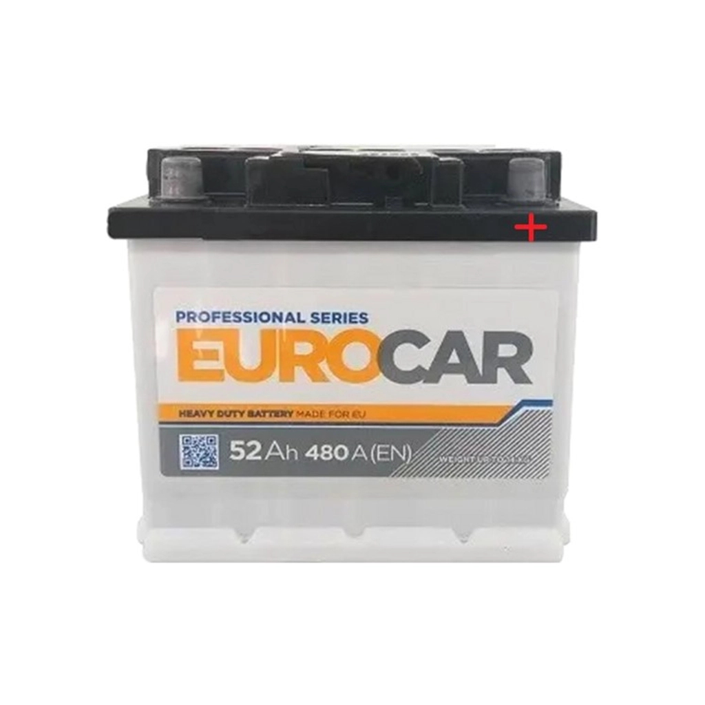 Акумулятор автомобільний EUROCAR 6СТ-52АЗ (0) (-/+) (L3) 480А 12V (E) Акумулятор автомобільний EUROCAR 6СТ-52АЗ (0) (-/+) (L3) 480А 12V (E)