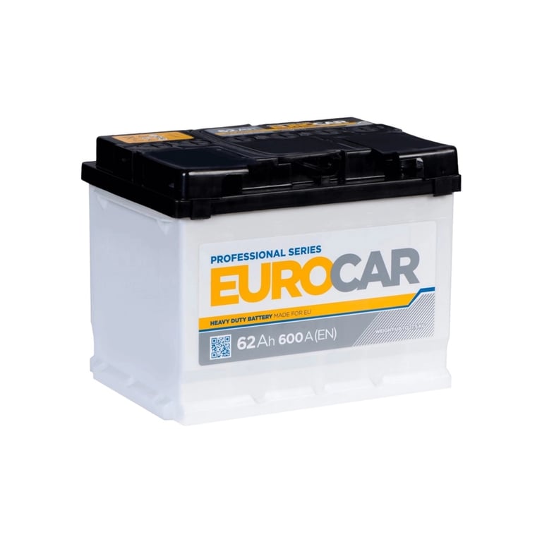 Акумулятор автомобільний EUROCAR 6СТ-62АЗ (0) (-/+) (L2) 600А12V (E) - фото 1
