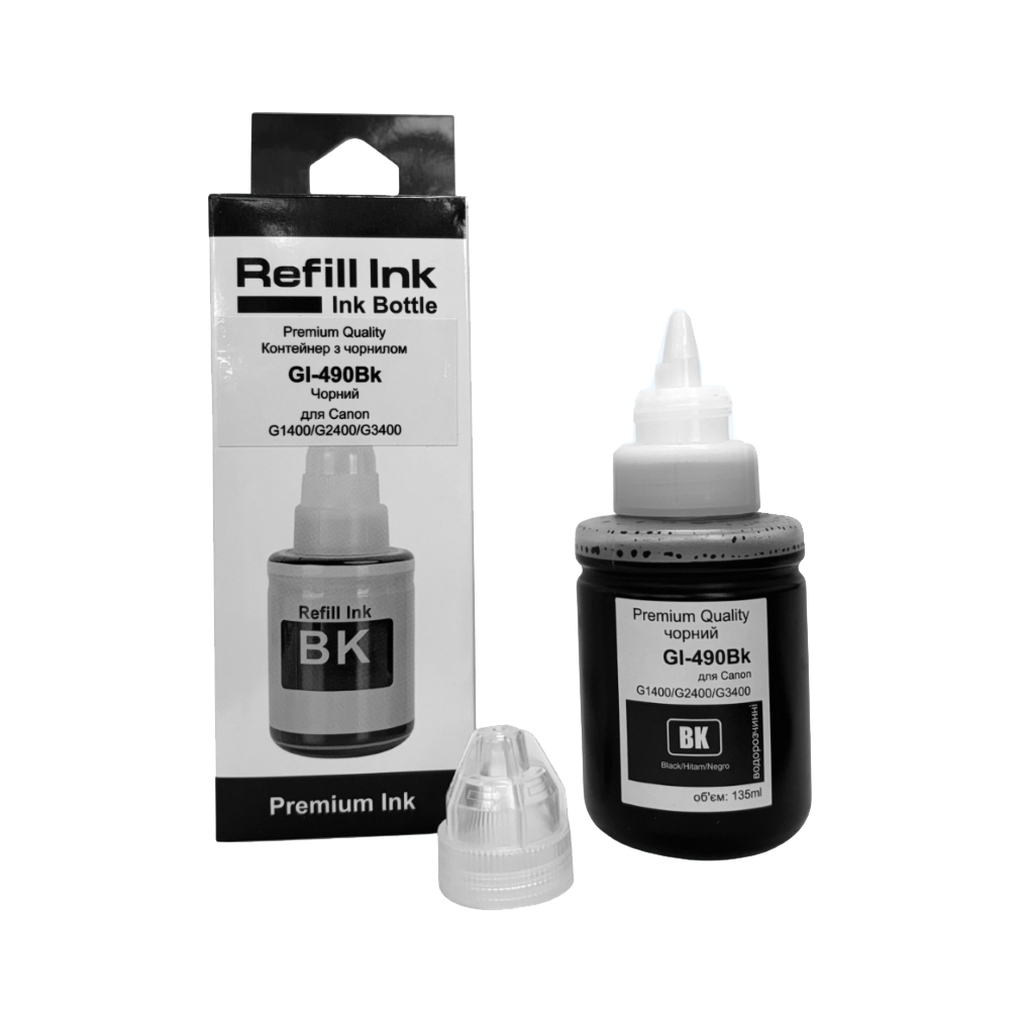 Чорнило Premium Quality Canon GI-490Bk 135мл Black (70264919) - фото 1