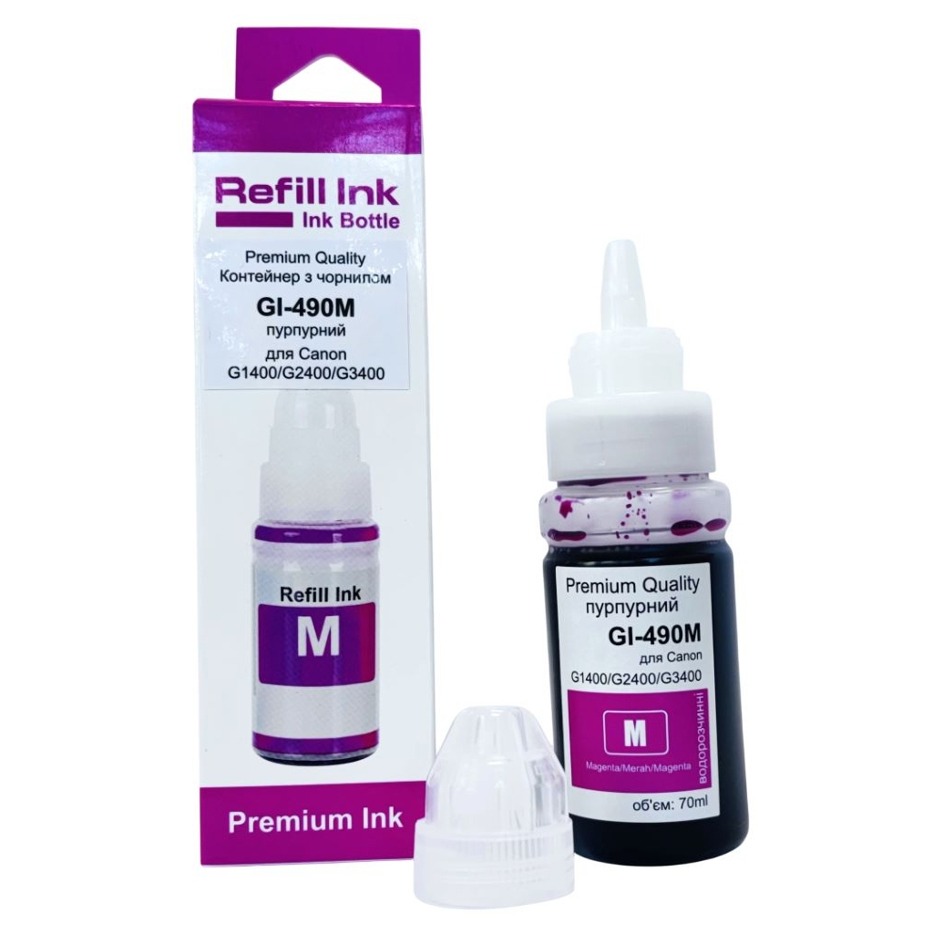Чорнило Premium Quality Canon GI-490M 70мл Magenta (70264921) - фото 1