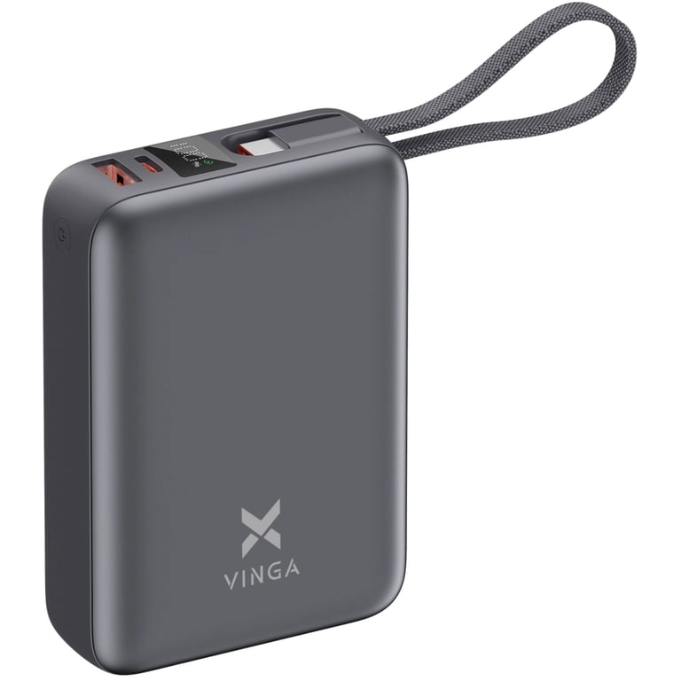 Батарея універсальна Vinga 20000 mAh 45W Display Cable (VPBB2045C) - фото 1