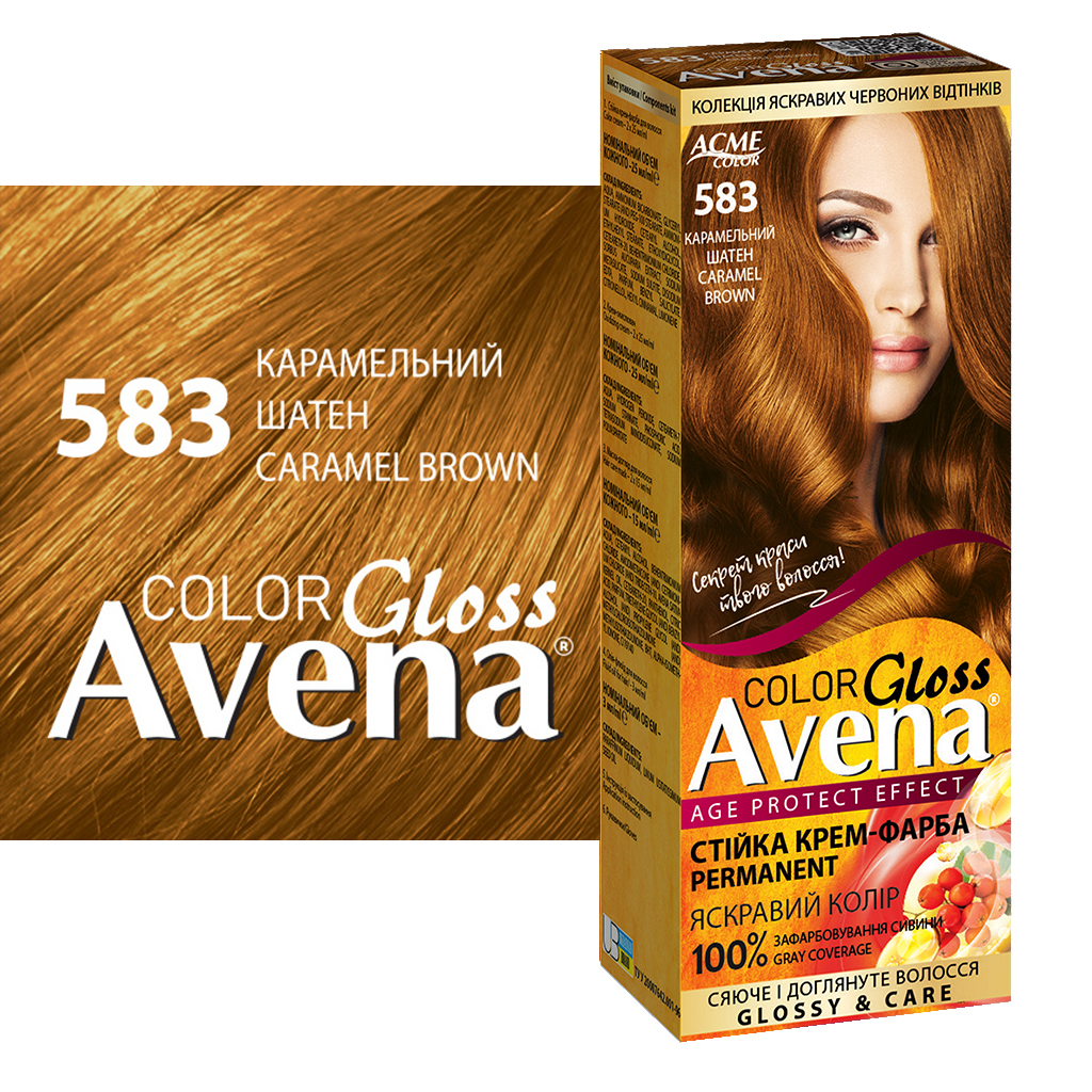 Фарба для волосся Acme Color Avena Gloss Color Стійка 583 - Карамельний шатен (4823115502629) - фото 3 Фарба для волосся Acme Color Avena Gloss Color Стійка 583 - Карамельний шатен (4823115502629) - фото 3