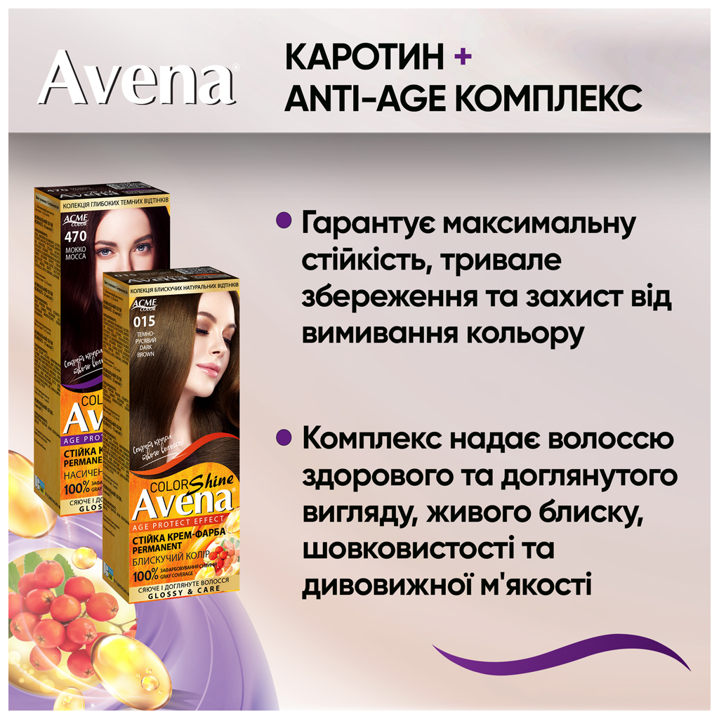 Фарба для волосся Acme Color Avena Gloss Color Стійка 583 - Карамельний шатен (4823115502629) - фото 8 Фарба для волосся Acme Color Avena Gloss Color Стійка 583 - Карамельний шатен (4823115502629) - фото 8
