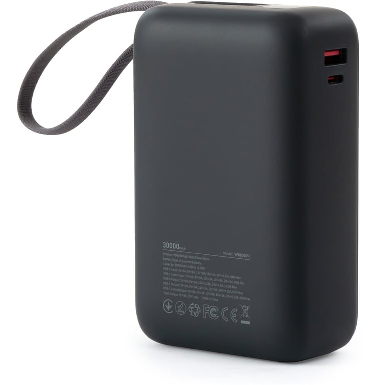 Батарея універсальна Vinga 30000 mAh 65W Display Cable (VPBB3065C) - фото 2