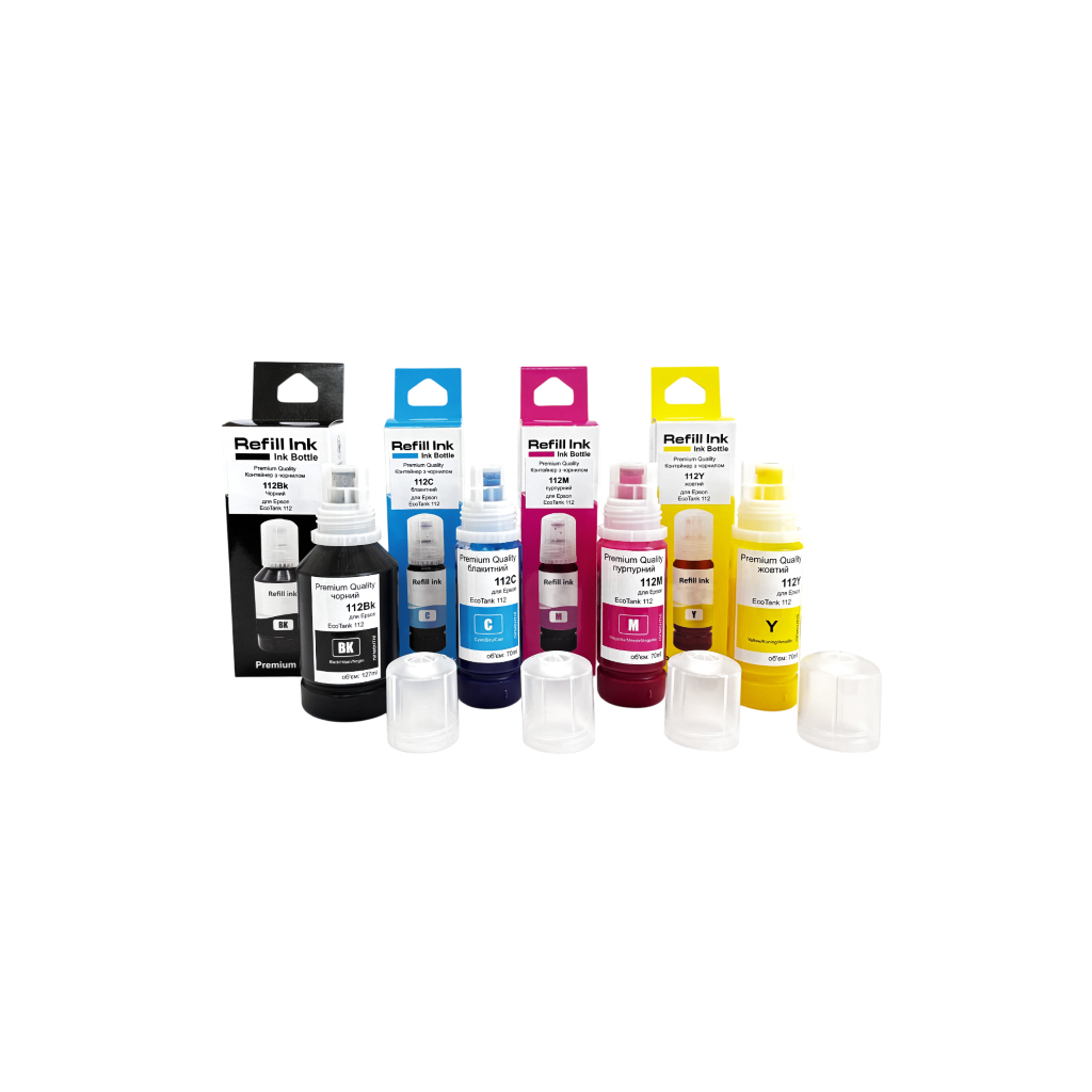 Чорнило Premium Quality Epson 112 SET B127ml, C/M/Y 70ml (70264946) Чорнило Premium Quality Epson 112 SET B127ml, C/M/Y 70ml (70264946)