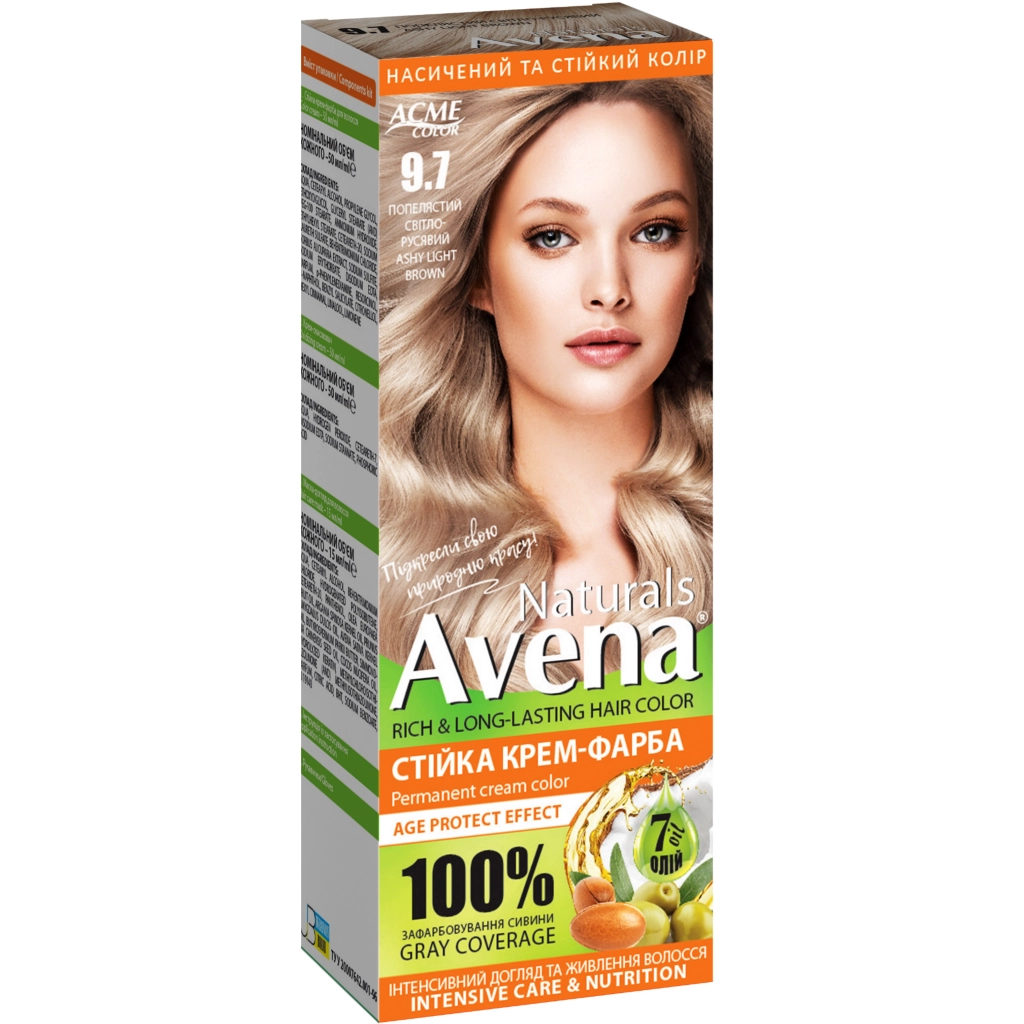 Фарба для волосся Acme Color Avena Naturals Стійка 9.7 - Ashy Light Brown (4823115503084) - фото 1 Фарба для волосся Acme Color Avena Naturals Стійка 9.7 - Ashy Light Brown (4823115503084) - фото 1