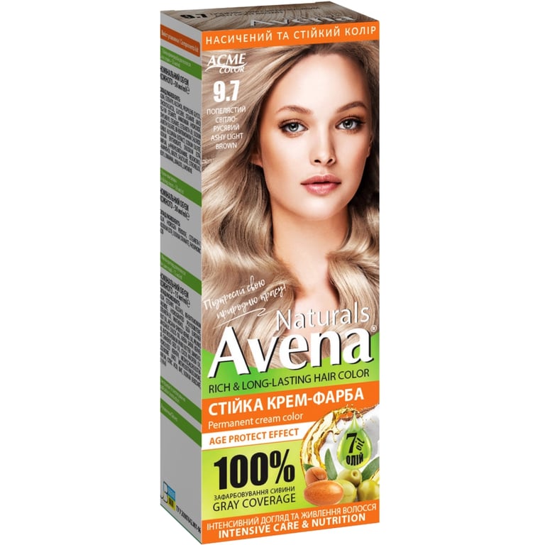 Фарба для волосся Acme Color Avena Naturals Стійка 9.7 - Ashy Light Brown (4823115503084) - фото 1