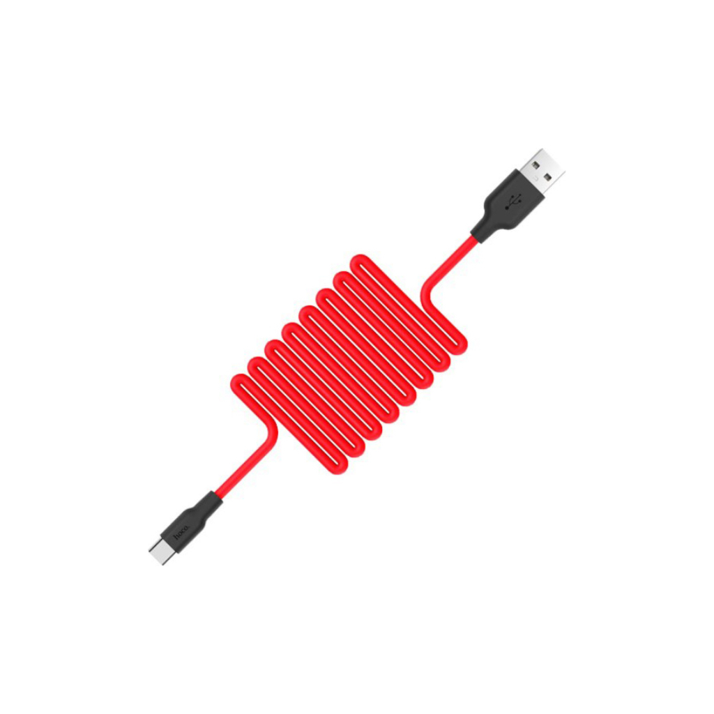 Дата кабель USB 2.0 AM to USB-C 1.0m 2A silicone X21 black+red HOCO (6957531071419) - фото 2 Дата кабель USB 2.0 AM to USB-C 1.0m 2A silicone X21 black+red HOCO (6957531071419) - фото 2