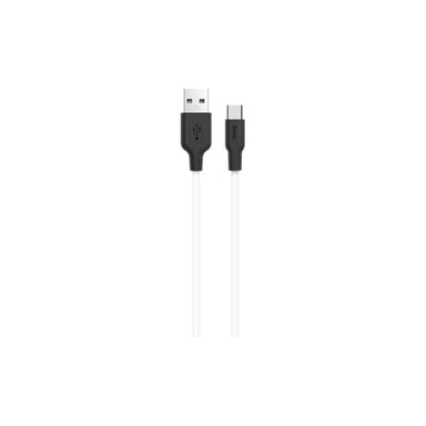 Дата кабель USB 2.0 AM to USB-C 1.0m 2A silicone X21 black+white HOCO (6957531071402) - фото 1