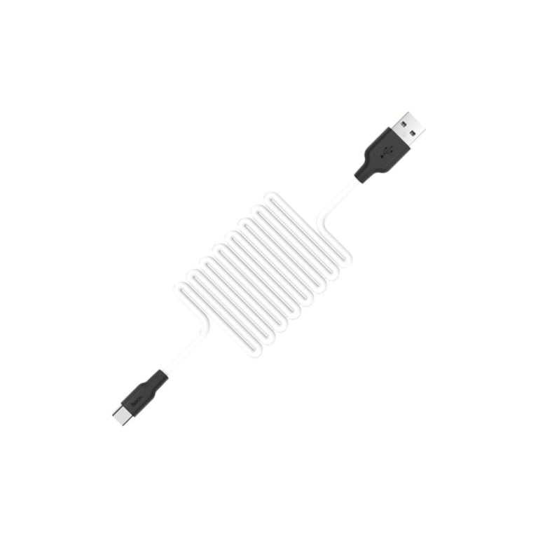 Дата кабель USB 2.0 AM to USB-C 1.0m 2A silicone X21 black+white HOCO (6957531071402) - фото 3