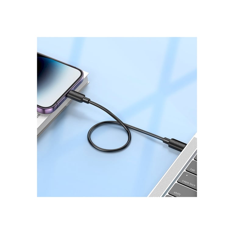 Дата кабель USB-C to Lightning 0.25m Hyper PD X96 black HOCO (6942007609364) - фото 5