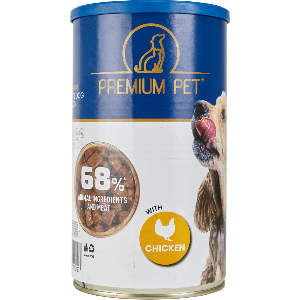 Консерви для собак PREMIUM PET Шматочки в соусі з куркою 1.240 г (4820255192260) - фото 2 Консерви для собак PREMIUM PET Шматочки в соусі з куркою 1.240 г (4820255192260) - фото 2